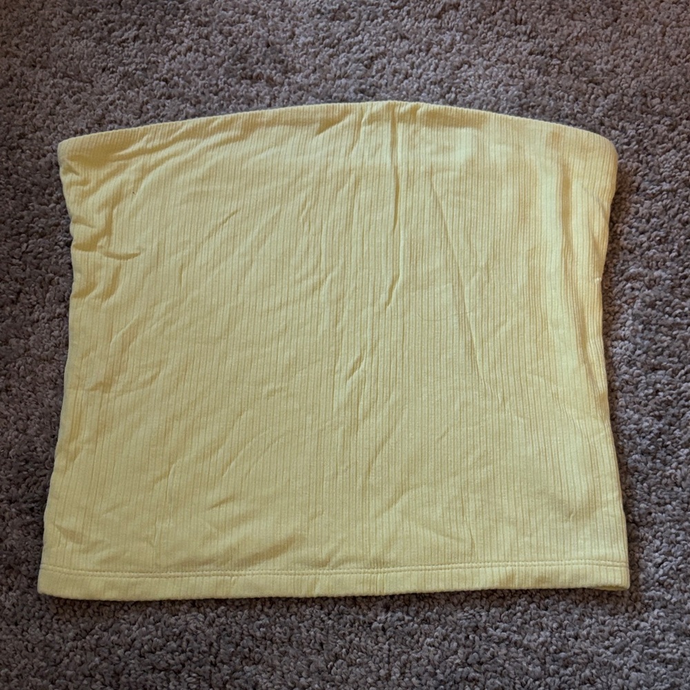 American Eagle Light Yellow Ribbed Tube Top